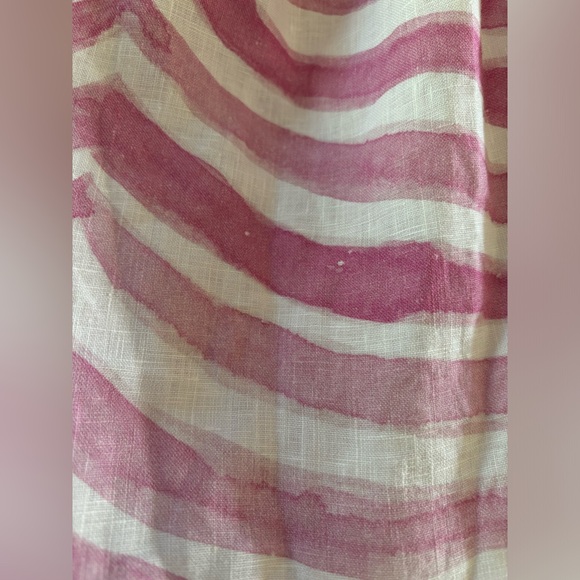 iLinen Womens Shirt Small Organic‎ Linen Resort Vacation Pink Zebra Off Shoulder - Picture 10 of 10